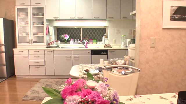 Airi Miyazaki gives head in the kitchen and swallows